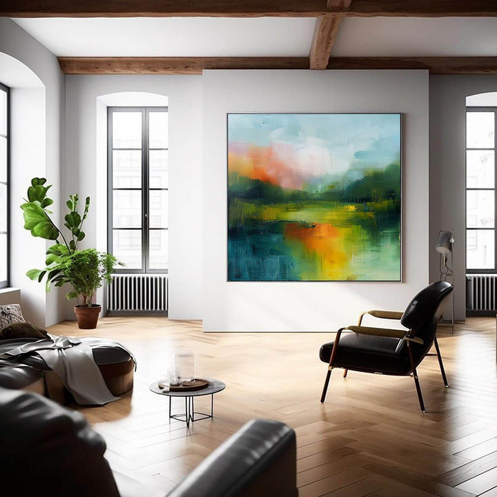 Vægkunst Abstrakt Landskab Samtids Blød