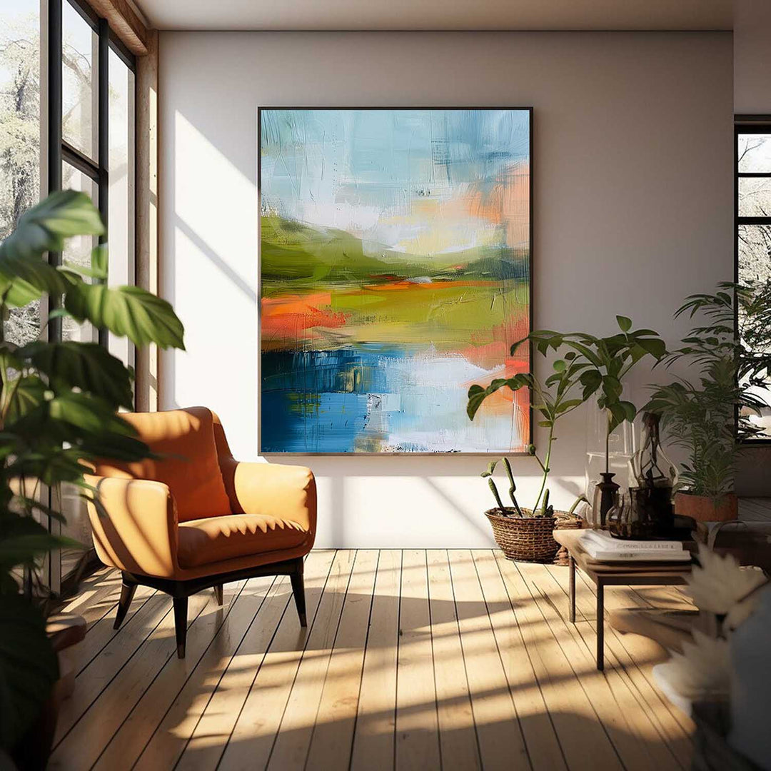 Vægkunst Abstrakt Blid Helende Moderne Landskab