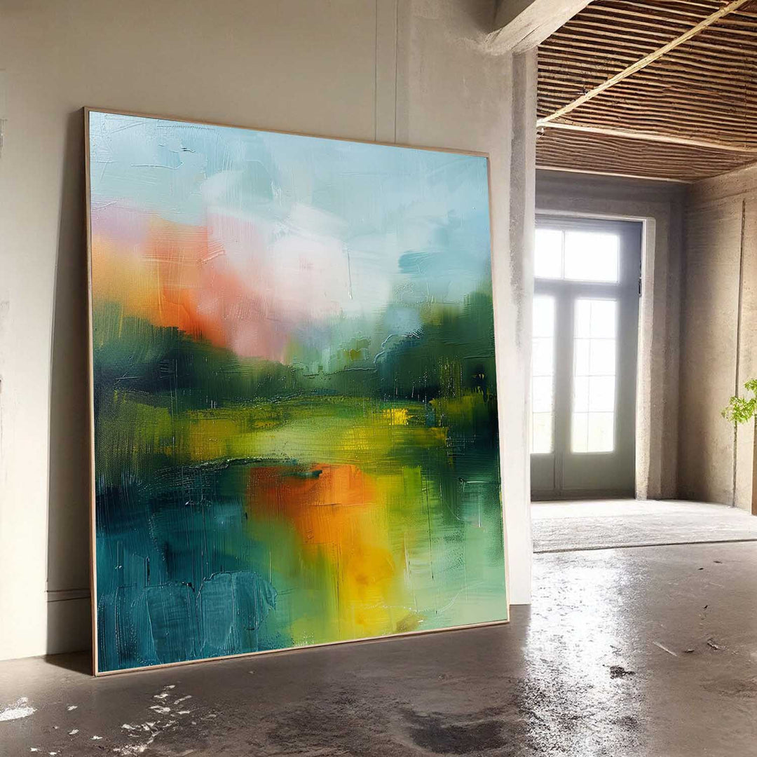 Vægkunst Abstrakt Landskab Samtids Blød