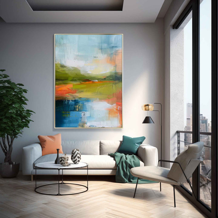 Vægkunst Abstrakt Blid Helende Moderne Landskab