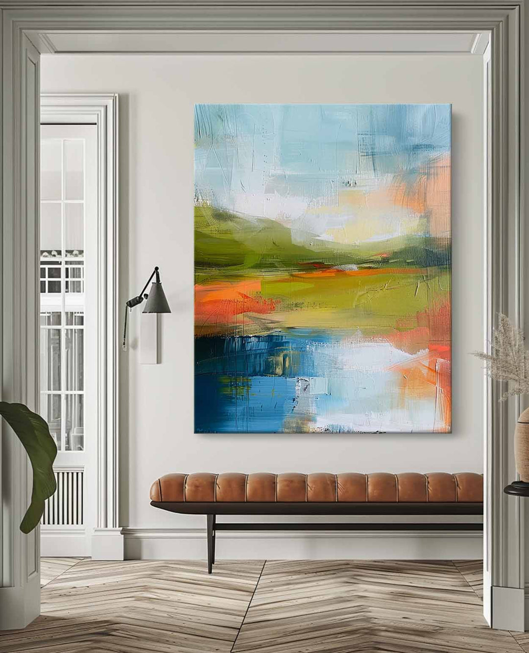 Vægkunst Abstrakt Blid Helende Moderne Landskab