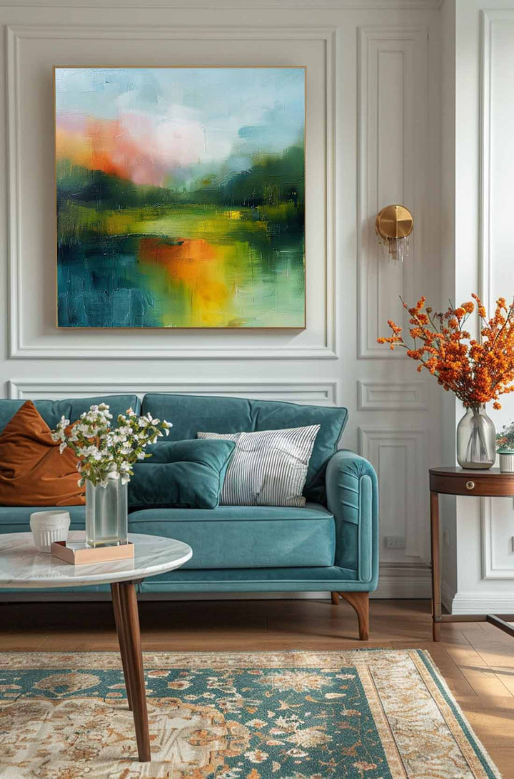 Vægkunst Abstrakt Landskab Samtids Blød