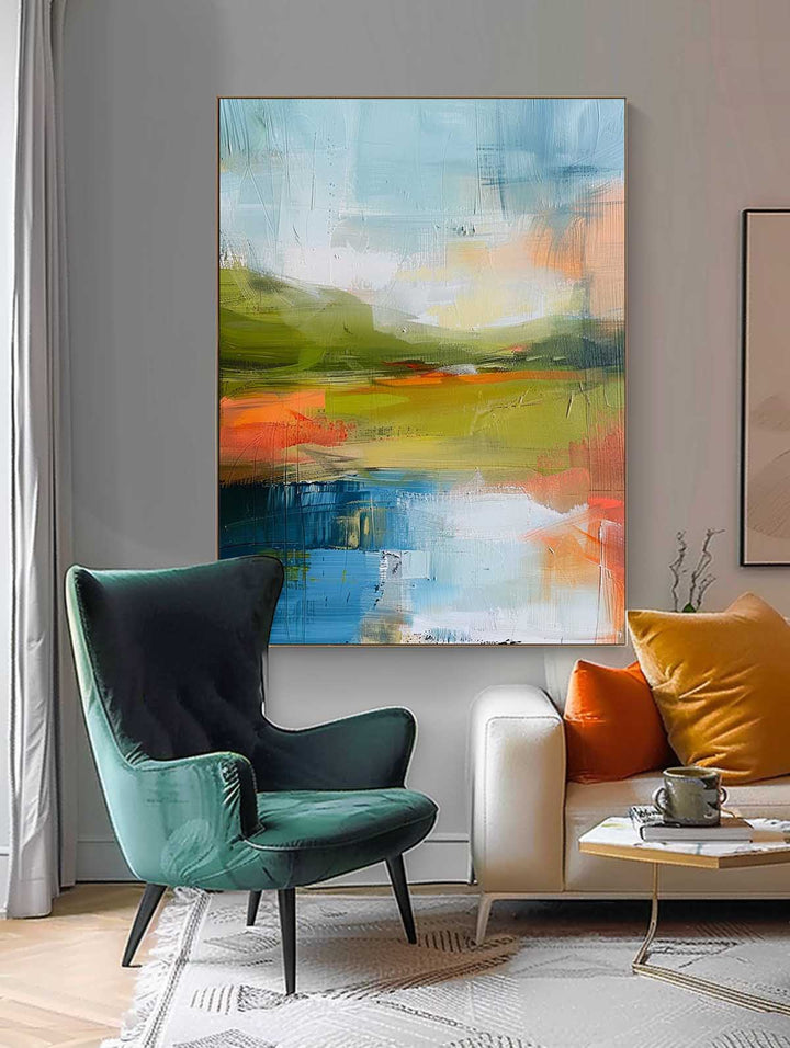 Vægkunst Abstrakt Blid Helende Moderne Landskab