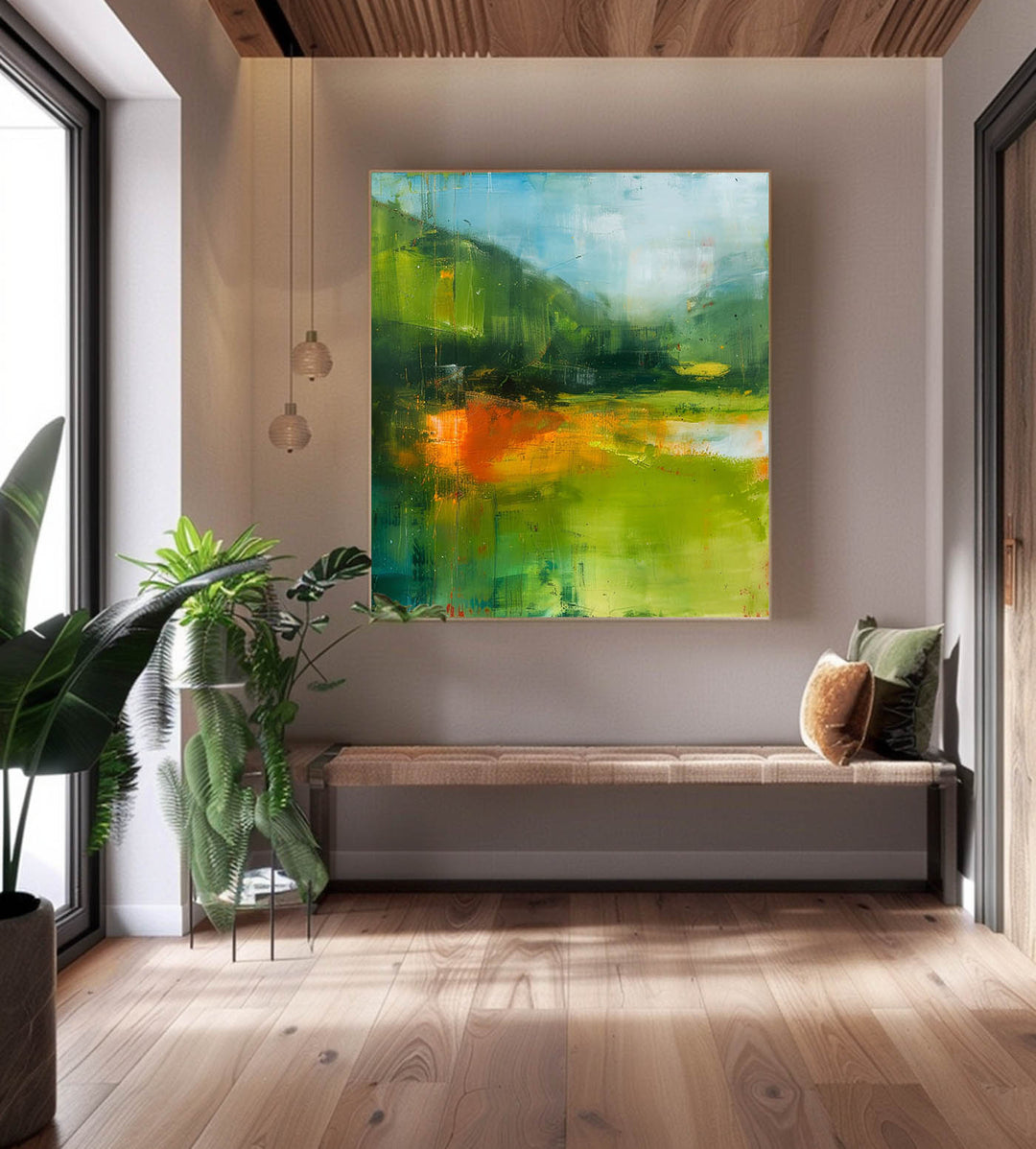 Vægkunst Abstrakt Landskab Moderne Frisk Naturlig