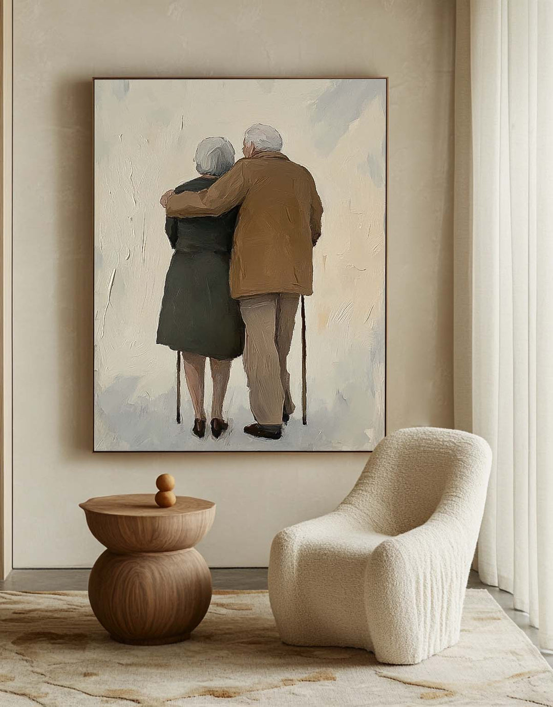 Wall Art People Modern Retro Elderly Couple