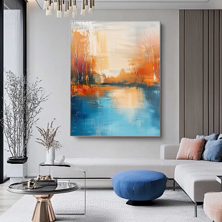 Wall Art Abstract Modern Impasto Warm Urban