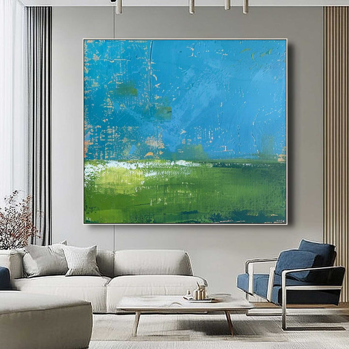 Art mural abstrait frais nature apaisante vibrante moderne